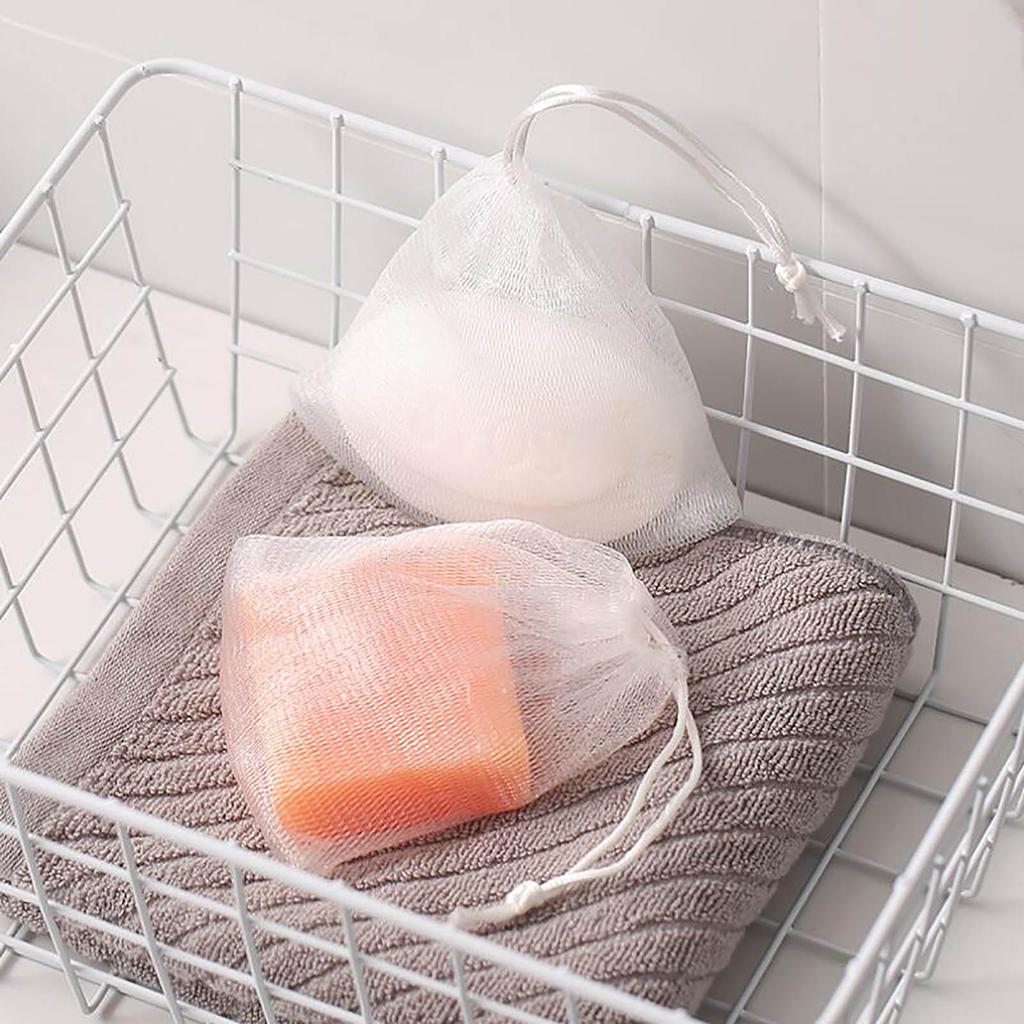 Handmade Soaps Bubble Net Foam Net Double Layer Soaps Net Foam Storage Bag 10PC