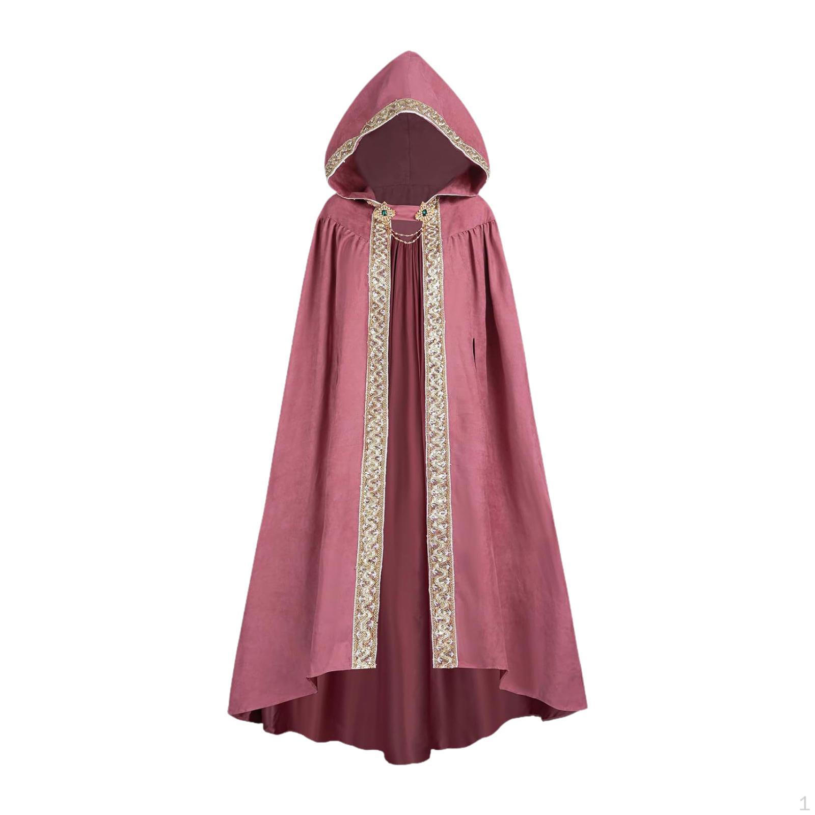 

Hooded Cape, Witch Costume for Halloween, Carnival And Christmas розовый