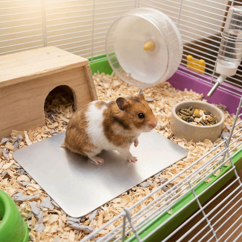 Aluminium Haustier Kühlmatte Schnellkühlend Bissfest Hamster Wärmeableitungsplatte Tragbar Leicht Kühlende Hamsterbett