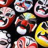 Embossed DIY Hand-Painted Peking Opera Face Mask with Flocking Surface and Rope for Graffiti Art