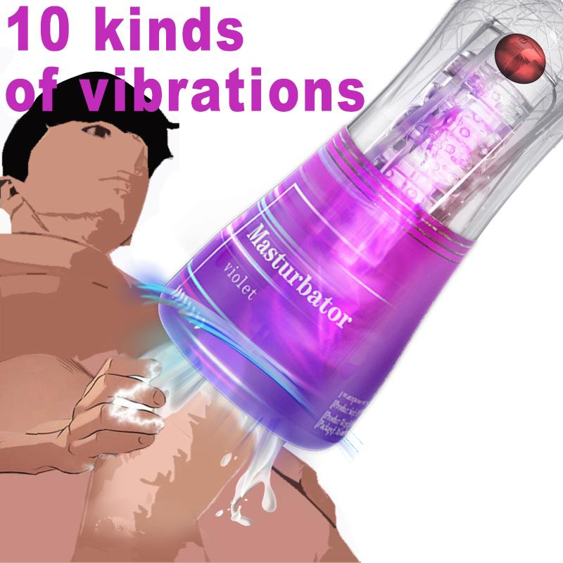 Silicone Aircraft Cup Penis Masturbation Cup for Men Vibration Blowjob Sucking Machine Transparent Soft Pussy Adult Sex Toy