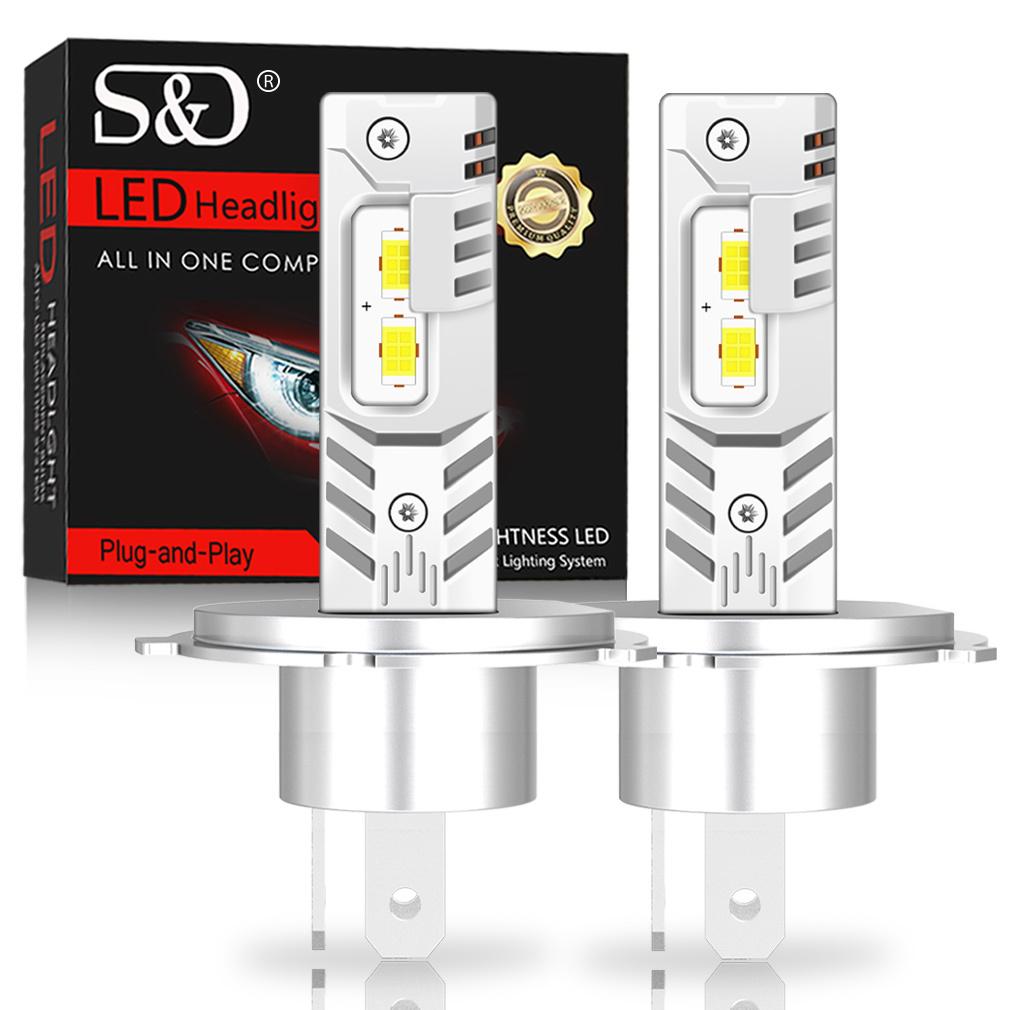 2 Stück H4 LED Scheinwerfer Canbus 25000LM H7 LED Glühbirnen H11 H8 9005 HB3 9006 HB4 H27 880 Auto Kupferrohr Scheinwerfer Auto Lüfterlos Nebelscheinwerfer 6000K 12V