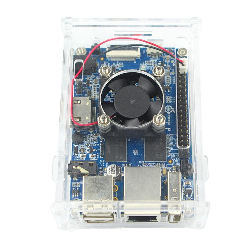 Orange Pi PC Transparent Acrylic Case with Fan - Protective Shell