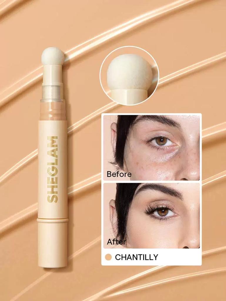 Sheglam Sponge-Head Concealer Stick Multi-Functional for Covering Acne Marks, Dark Circles, Tear Troughs, and Brightening with Squalane Essence