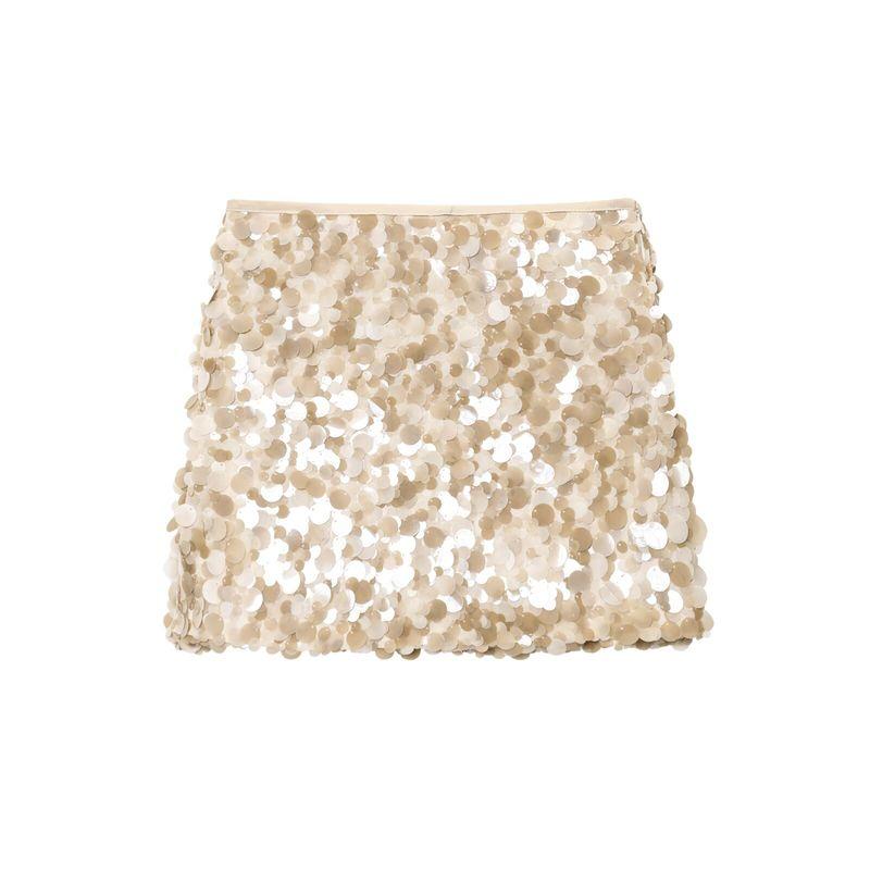 Araltay New Arrival Women's Clothing Fashion Style Fashion All-Match French Design Casual Minimalist Sequin Decoration Mini Skirt