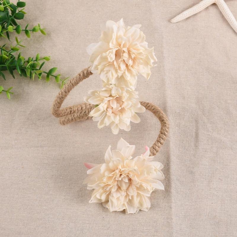 Curtain Tiebacks Flower Window Curtain Bind Rope Decorative Curtain Holdbacks Drapery Holdbacks Home Office Decors
