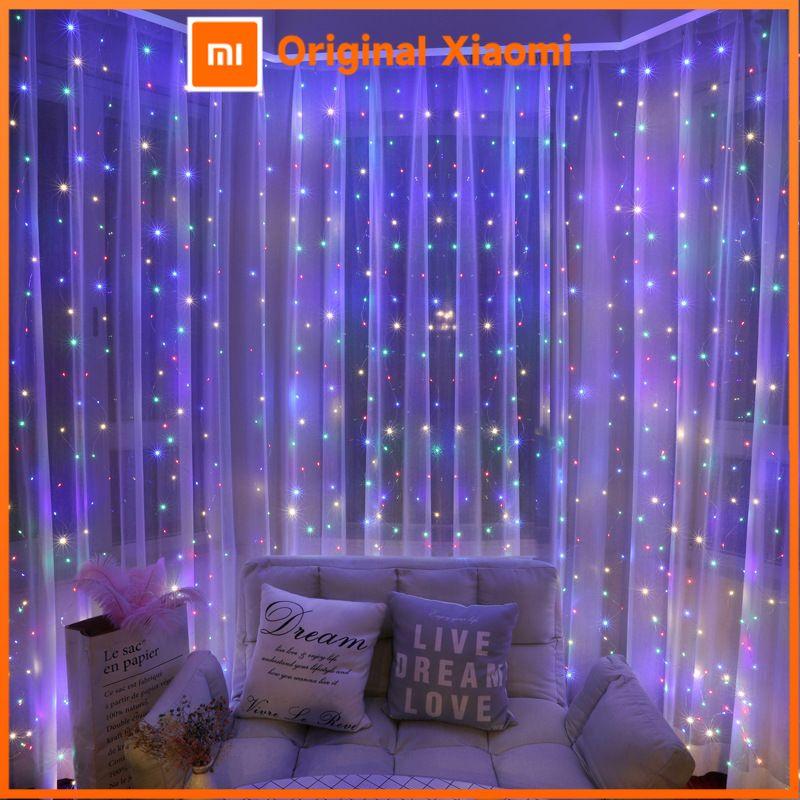 Xiaomi 6x3M/3x3m Curtain Garland on The Window USB Power Fairy Lights Festoon with Remote New Year Garland Led Lights Christmas Decor