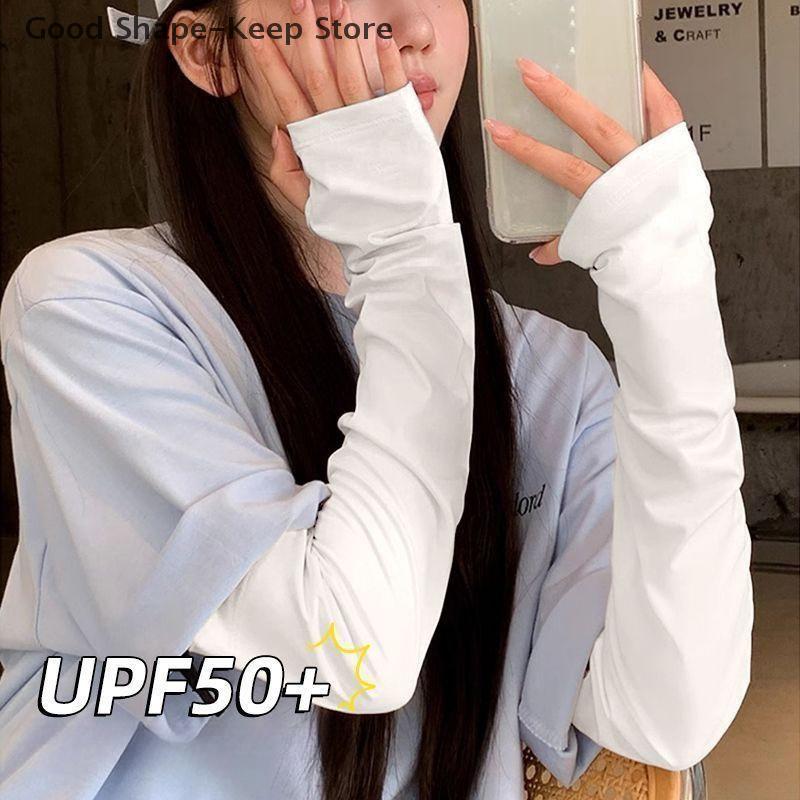 UPF 50+ Ice Silk Arm Sleeves Outdoor Lightweight Sun Arm Sleeves Breathable Cooling Effect UV Protection Arm Sleeves Elastic