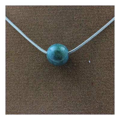 Stones and Minerals. Necklace 1 Apatite Pearl 8 Mm Stainless Steel Chain.