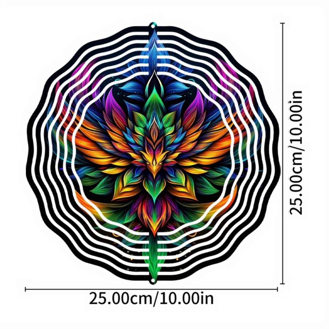 

Металлический ветряной спиннер, уличный декор, 3D дизайн мандалы лотоса для сада, двора, балкона, украшение для праздника Благодарения, Рождества, подарок 01A