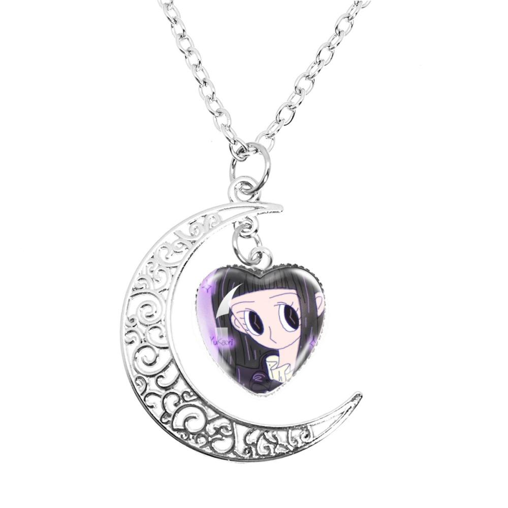 

Anime Paradise Kiss Yukari Hayasaka Miwako Sakurada The Moon Necklace Glass Heart Shape Pendant Necklace Jewelry Charm Fans Gift