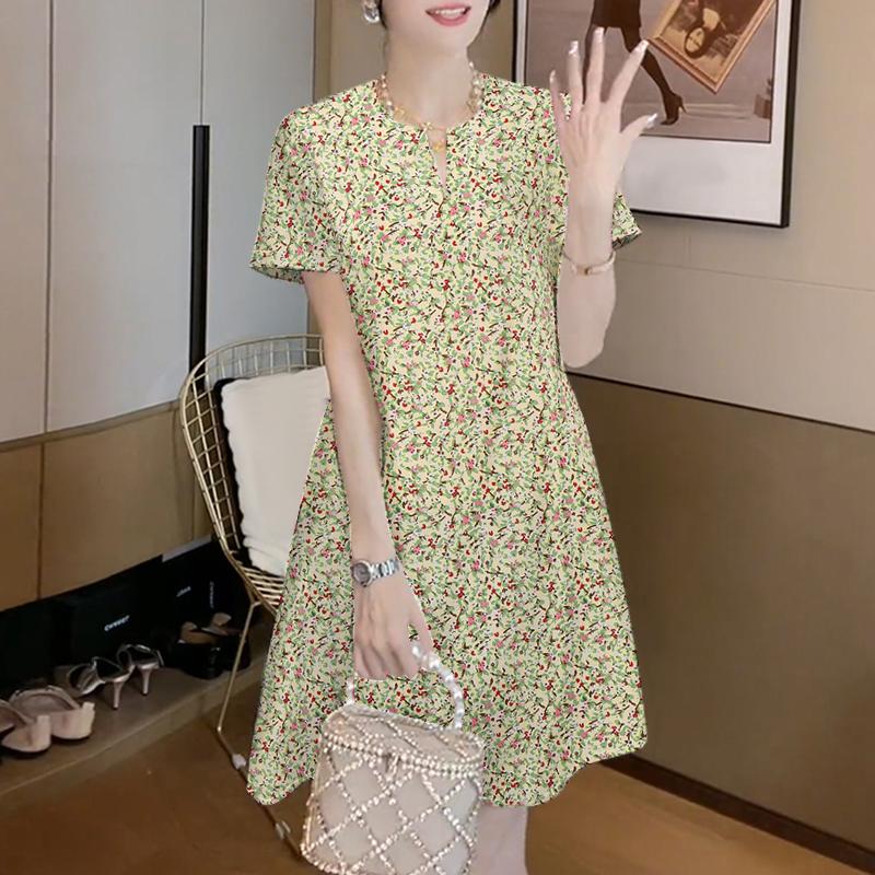 

ZANZEA Женское летнее повседневное платье с V-образным вырезом и коротким рукавом с цветочным принтом M