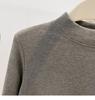 Autumn/Winter 2025 Women's Ribbed Half-High Neck Velvet-Lined Base Layer Shirt with Stand Collar
