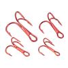 100PCS with Double Split Rings Triple Barbed Hooks Strong Sharp Barbed Hook Set  Freshwater Fishing