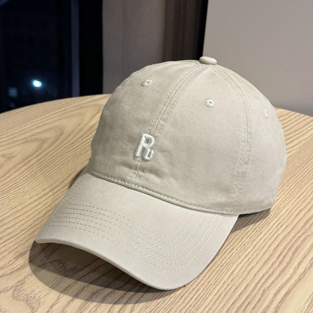 New R Simple Letter Print Soft Top Baseball Cap for Women, Breathable Spring/Summer Trendy Youthful Duckbill Cap for Men, Versatile Korean Style