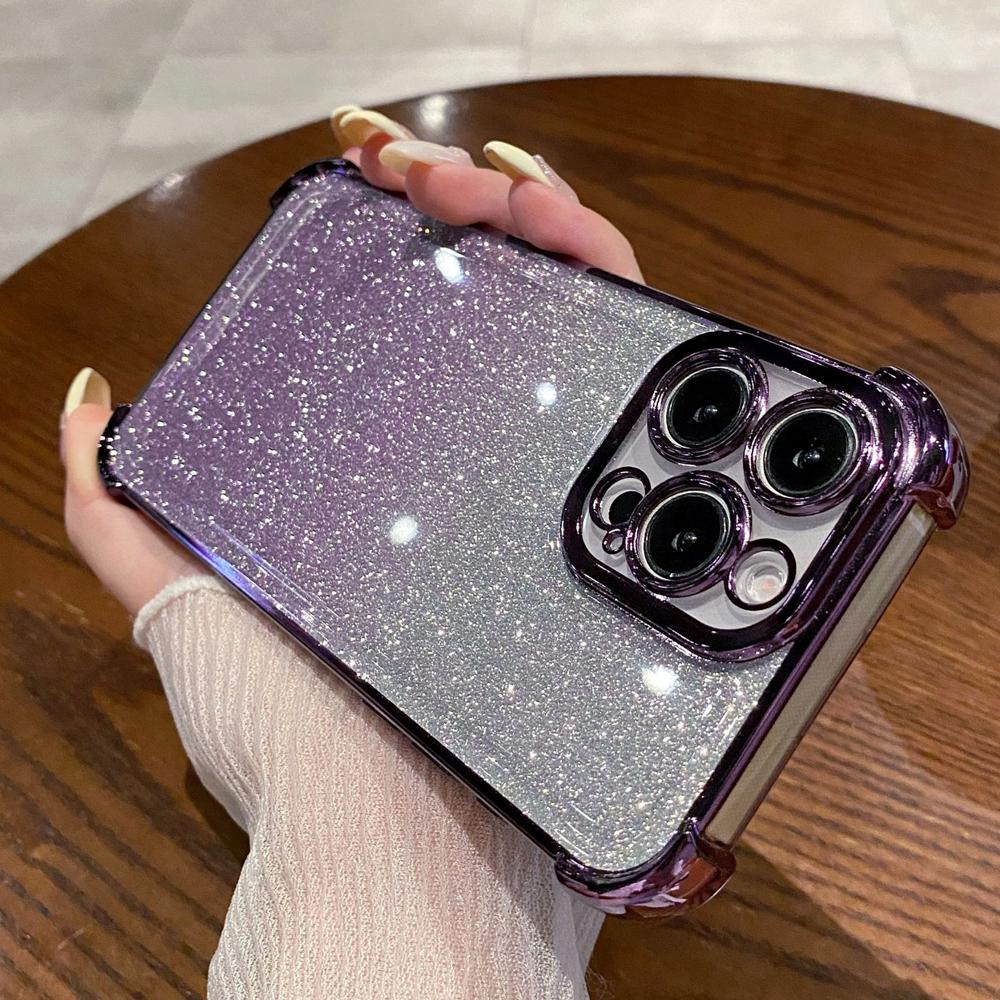Glitter Gradient TPU Soft Case For iPhone 17 16 15 14 13 12 11 Pro Max Air 16e 17e 7 8 Plus X XS XR Sparkle Cover