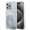 Étui Dkny Liquid Glitter Grand Logo Pour Iphone 15 Pro, Blanc/White