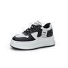 Slope Heel Thick Sole Heightening Little White Shoes Autumn New Round Head Lace-up Casual Board Shoes Versatile and Comfortable