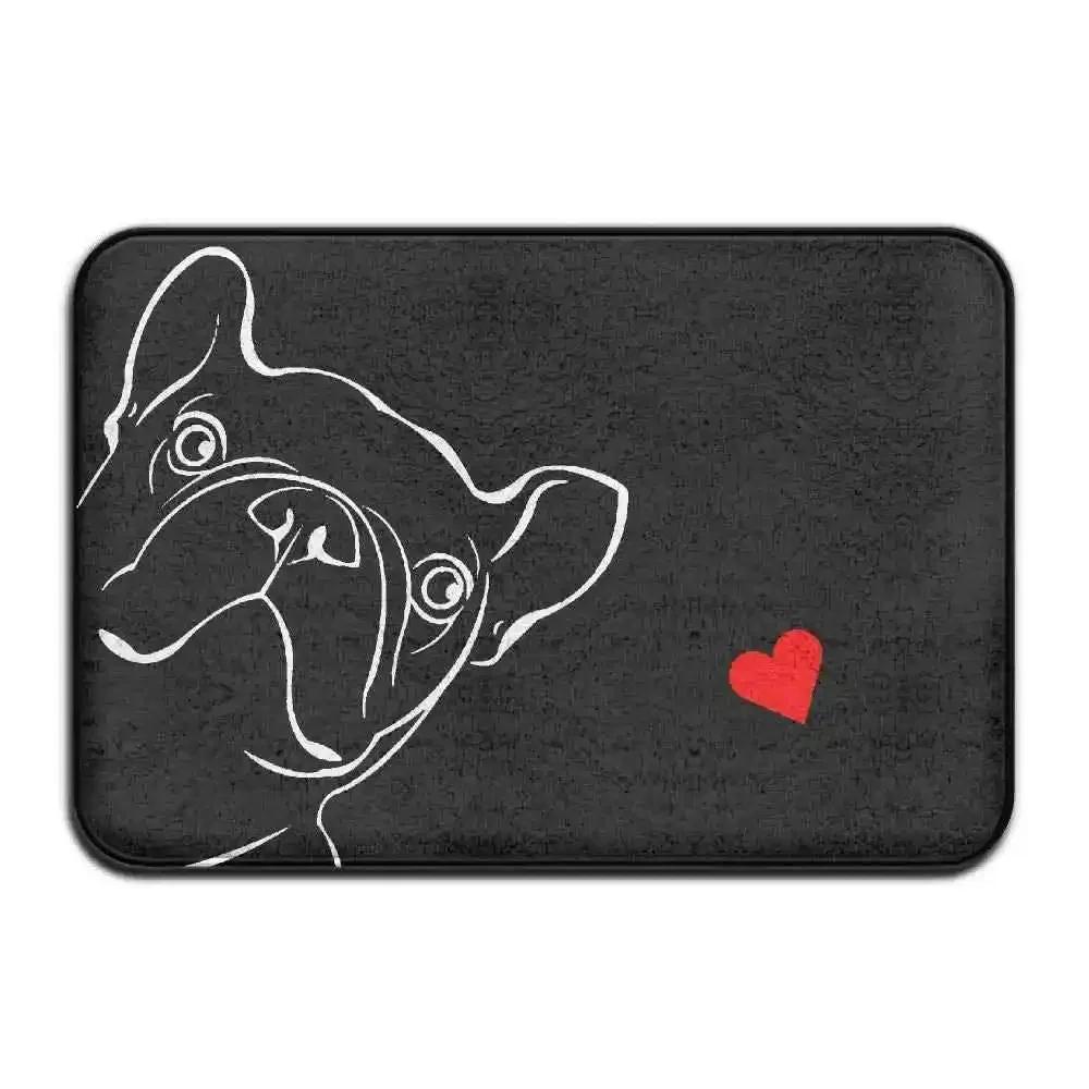 Funny Boston Terrier Dog Doormat Indoor Anti-Slip Suede Carpet Entrance Rug for Living Room Bedroom Kitchen Bathroom Door Mats