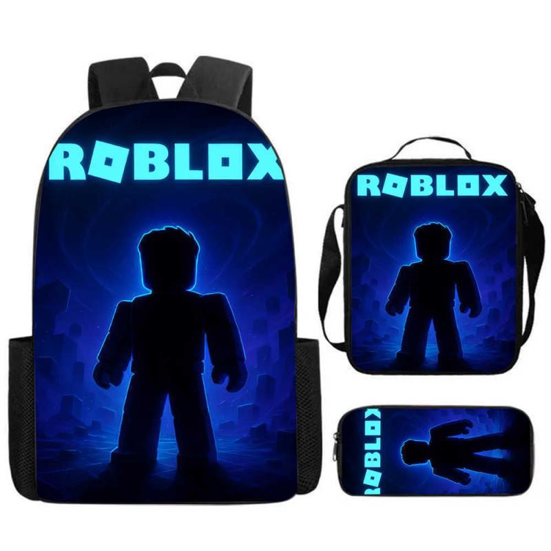 ROBLOX Themed Kids Backpack School Lightweight Durable Oxford Fabric Bag With Padded Straps Cartoon Print Grades 1-9