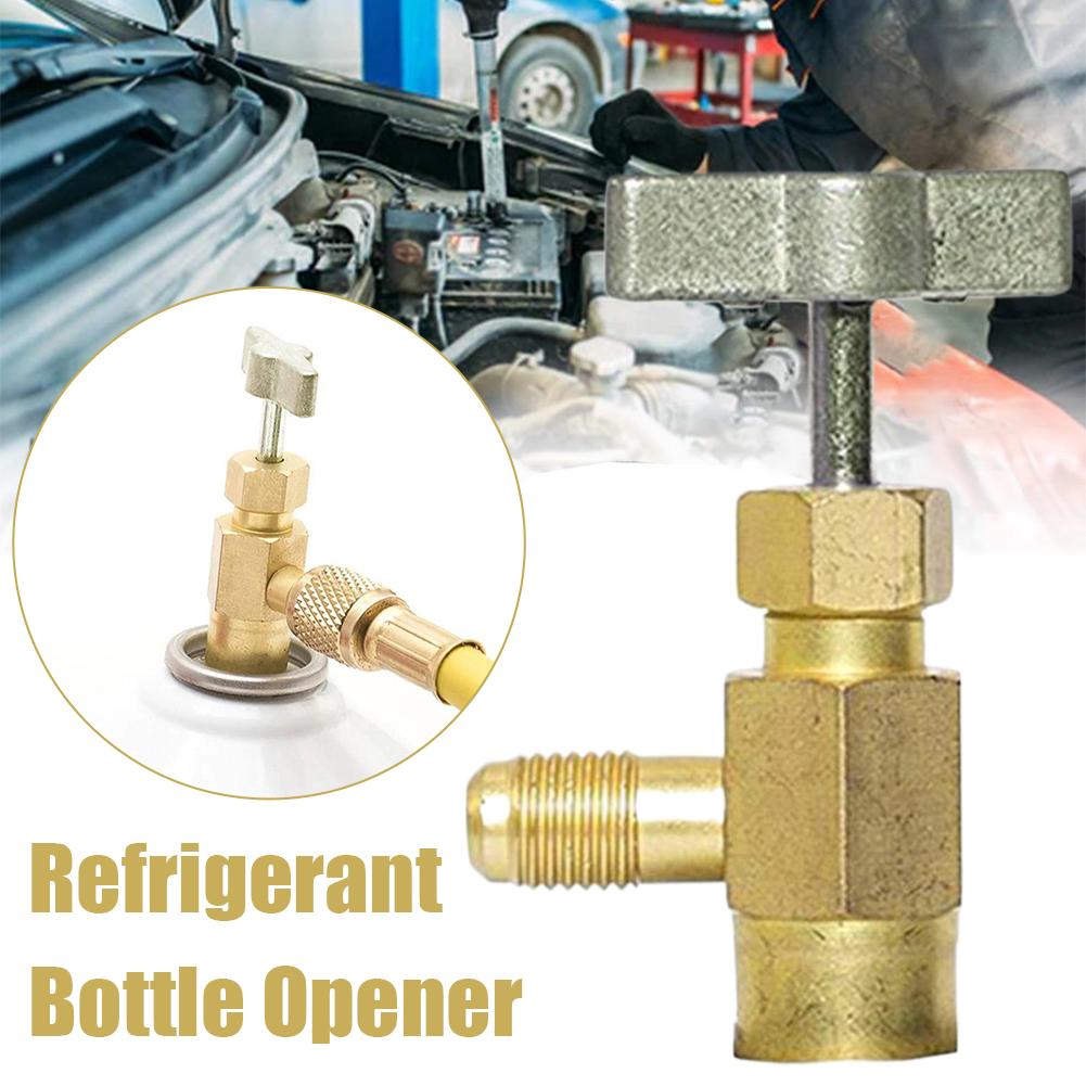 1/4 Thread Adapter R-134a Refrigerant Can Dispensing Bottle Tap Opener Valve Car Air Conditioner Auto Car Accessories
