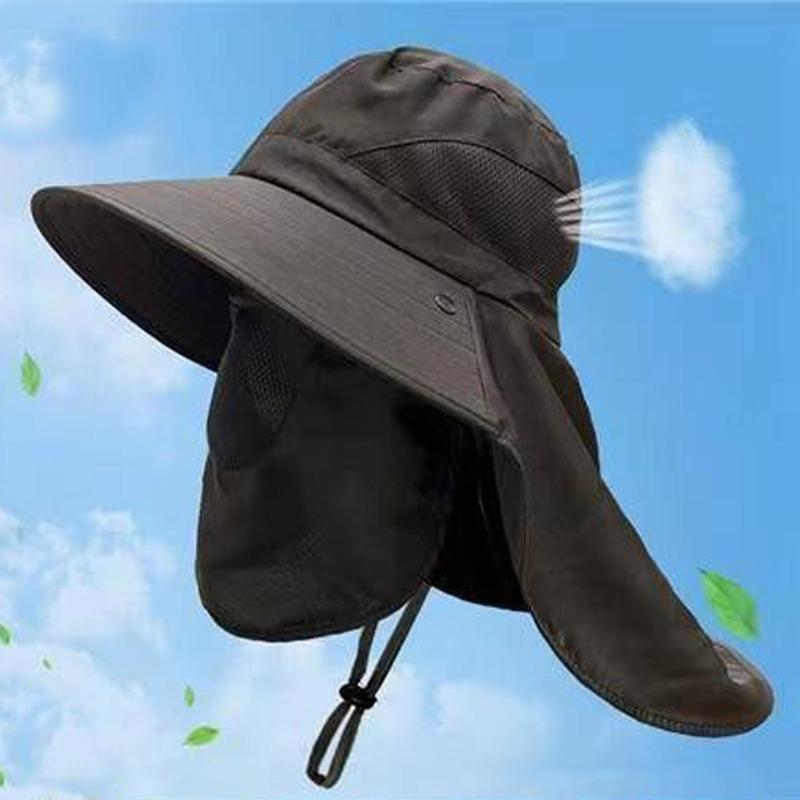 Unisex Outdoor UV Protection Sun Hat Fishing Cap Breathable Tourism Wide Brim