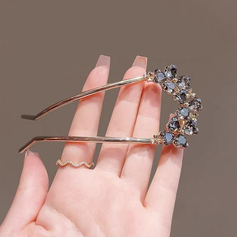 High end metal U-shaped hair clip for women, simple hair accessory, braided hair clip, fashionable girl headwear