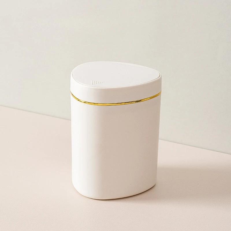 Triangle Desktop Trash Can Pressing Type Garbage Basket Countertop Bedroom Trash Bin Household Bathroom Thicken Rubbish Bin