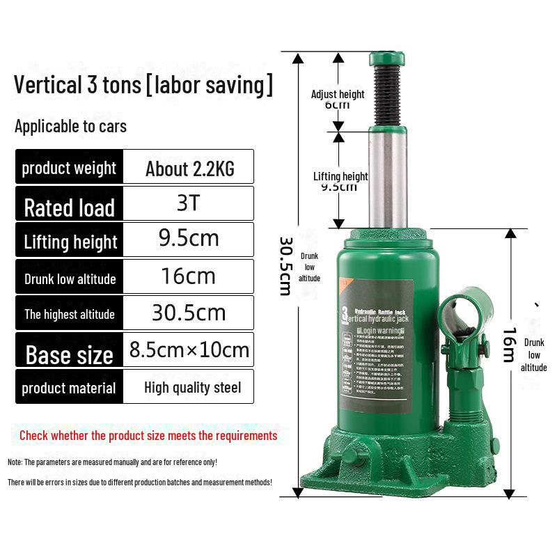 Multi-Capacity Vertical Hydraulic Jack: 5T, 10T, 20T, 50T for Car Tire Change & Repair
