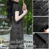 50*114cm Estilo Chinês Luxo Tecido de Seda Amoreira Retro Padrão de Folha de Bambu Tecido Antigo Traje Hanfu Cheongsam Vestuário