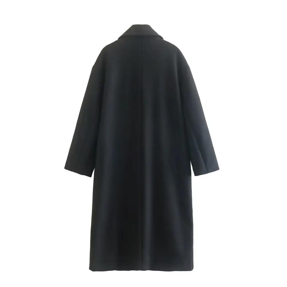 Gabardina larga de lana con botones y doble botonadura, versátil, informal, para otoño e invierno, nueva moda para mujer