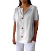 Spring Autumn New Women's Loose V-neck Button T-shirt Comfortable Casual Blouse Top