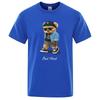 Men's Summer Casual T-Shirt Silent Teddy Bear Print Short Sleeve Shirt Hip Hop Loose Harajuku  Versized T Shirt Graphic T Shirts