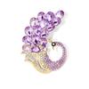 Delicate Cubic Zirconia Phoenix Brooches Elegant Purple Crystal Bird Peacock Brooch Pin for Woman Trendy Badges Jewelry Buckles
