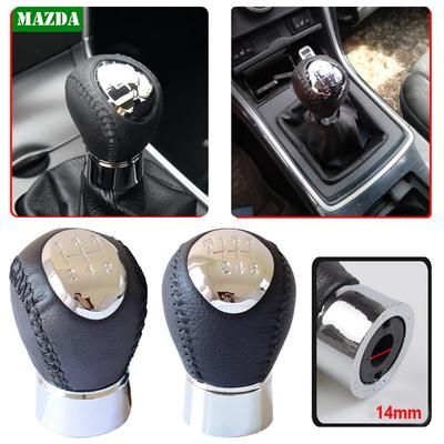 High Quality 5/6 Speed Gear Shift Knob For Mazda 3 5 6 323 626 RX-8 Premacy MPV MT Leather Lever Arm Stick Headball