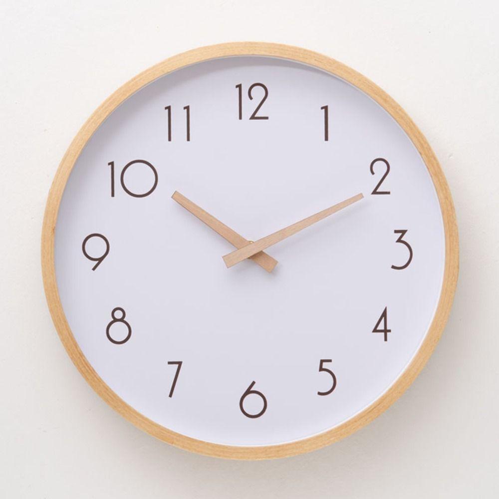 10inch Decorative Wall Clock Nordic Style Silent Scale Clock Wooden Wall Clock  Home Decoration
