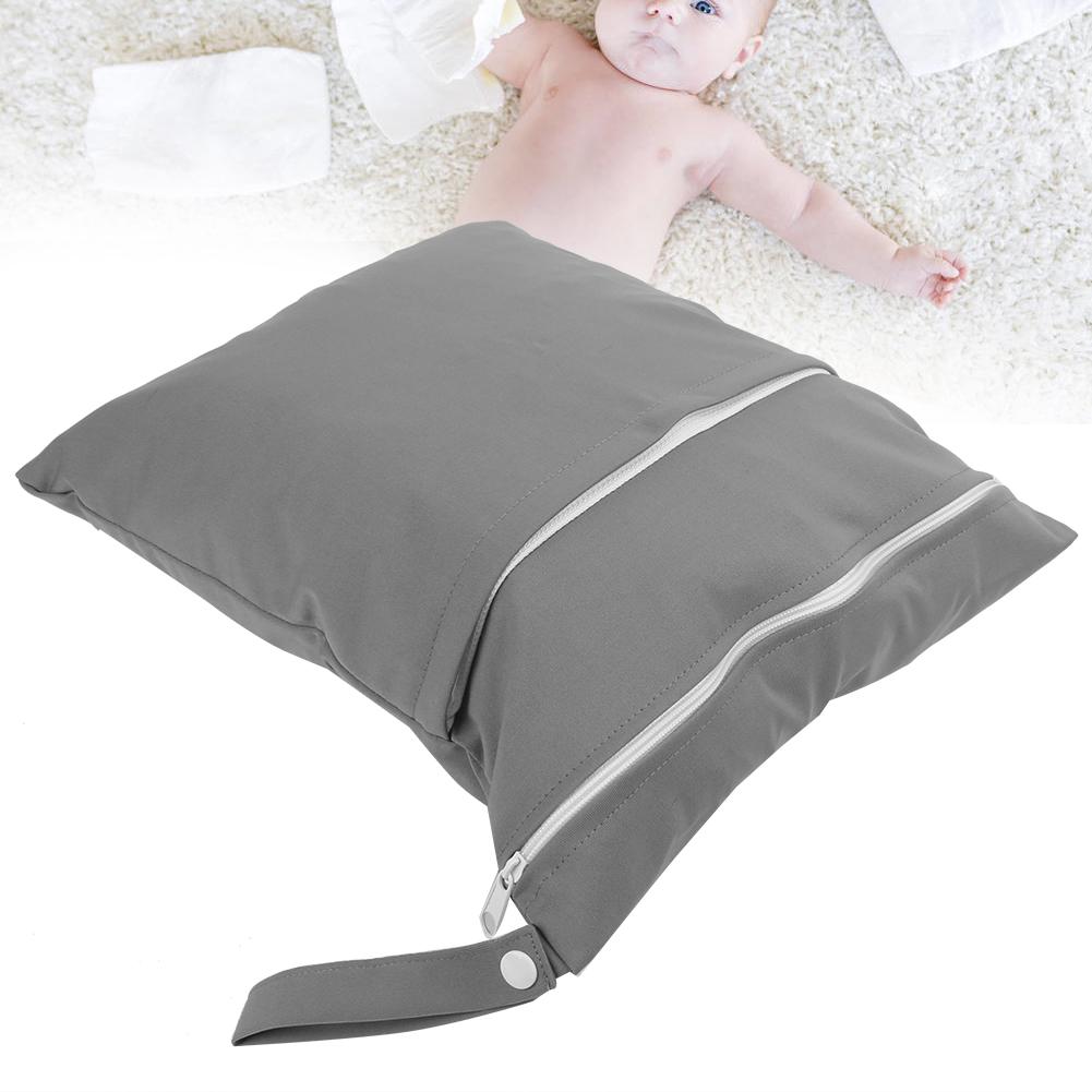 Wasserdichte Babywindeltasche Organizer-Beutel Aufbewahrungstasche für Windeln Mama Aufbewahrung Grau
