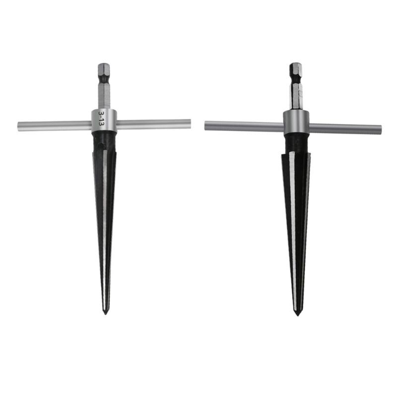 Universal 1/4'' Hex Shank Reamer T-Handle Taper Reamer Hand Tool For 3-13mm & 5-16mm Reaming for Woodworking