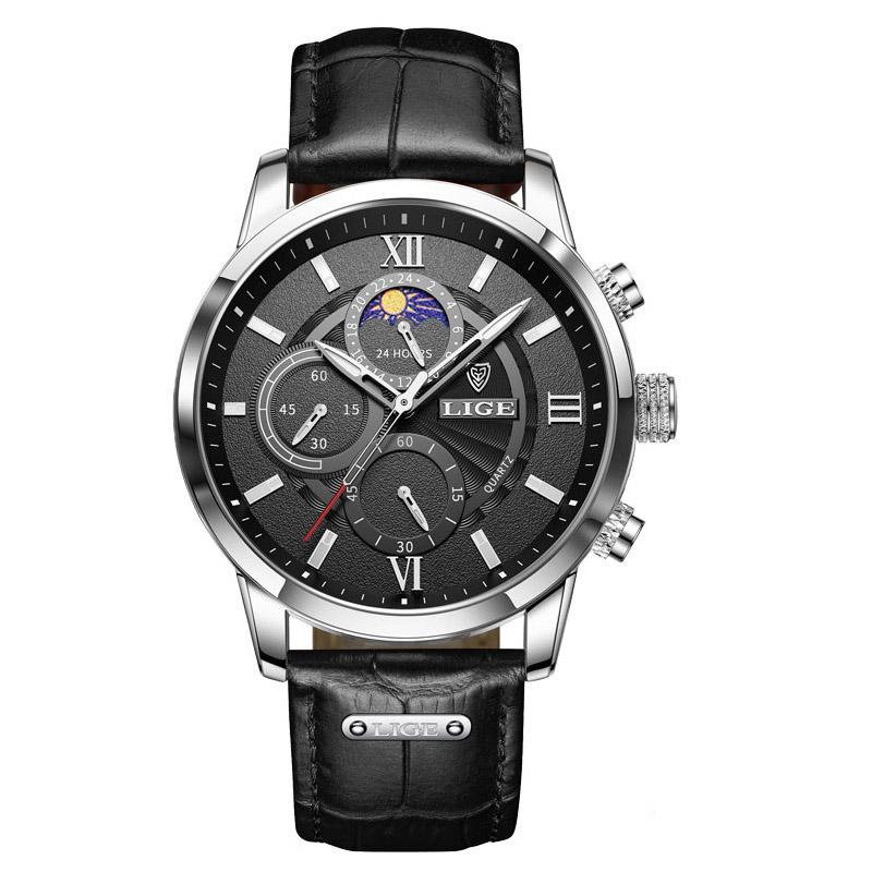 

New Moon Phase Watch Men Fashion Military Waterproof Sport Chronograph Male Casual Luminous Quartz Wristwatch For Men