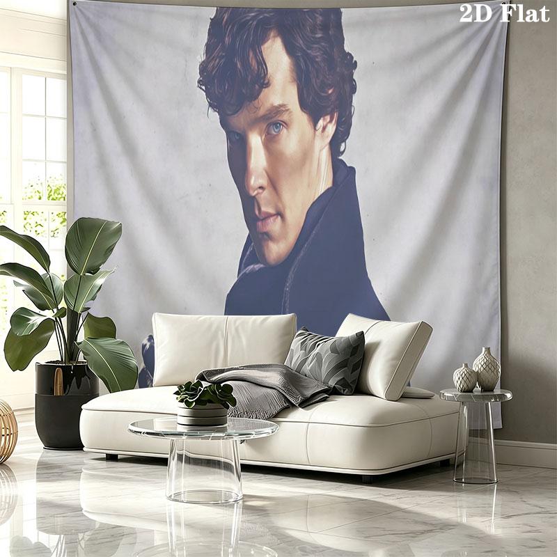 Sherlock Holmes Wall Tapestry, Aesthetic Printed Fabric Blanket, Suitable for Bedroom, Living Room, and Home Decor.