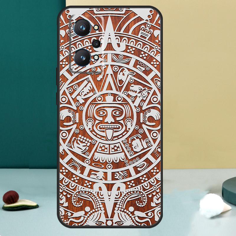 

Mayan Calendar Wood Pattern For Realme GT 7 Pro GT 5 6 6T C67 C61 C55 C53 C51 C21Y C25S C75 10 11 12 13 14 Pro Plus Case Realme C61