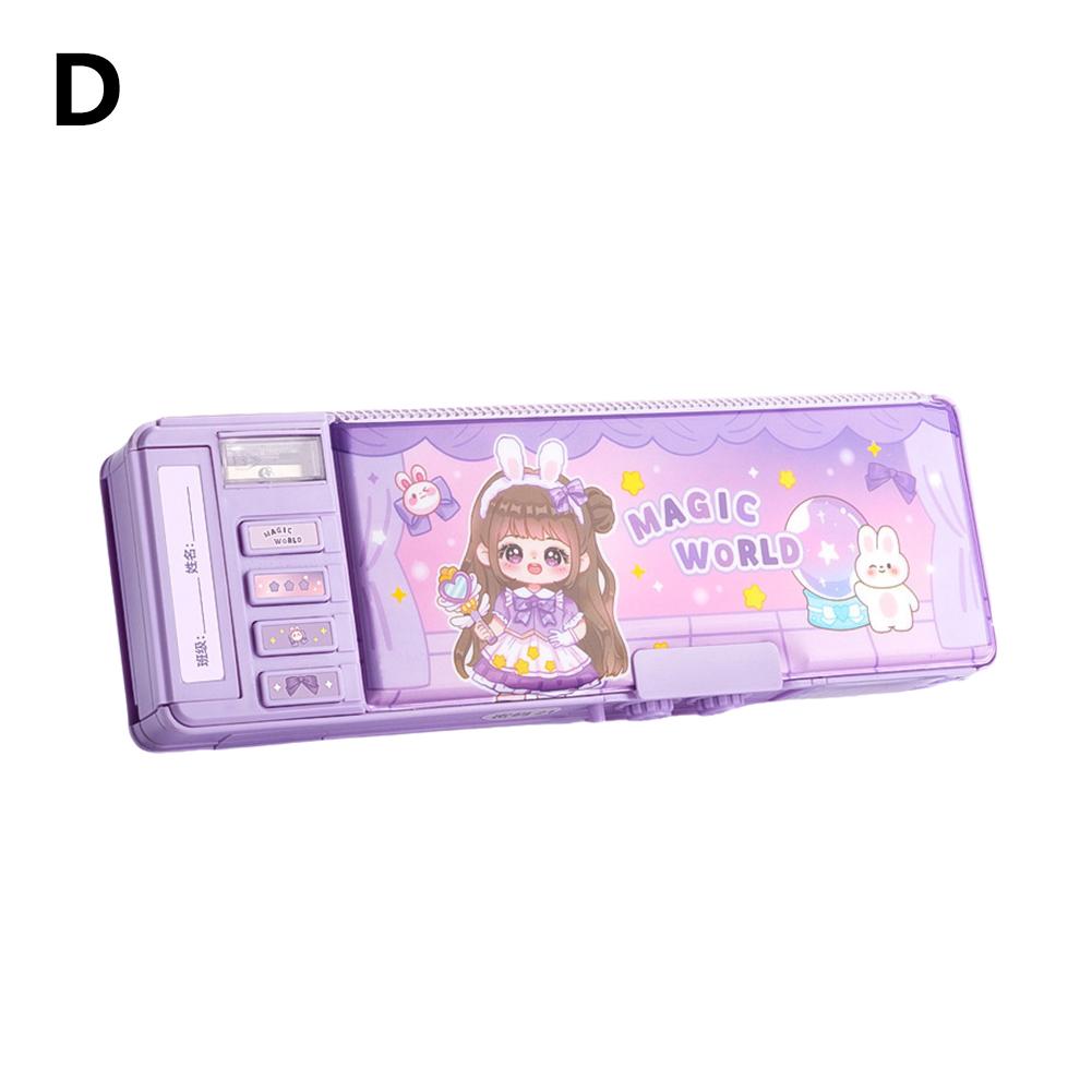 

Multi Functional Pencil Case Password Stationery Box Smart Female Password Lock High Tech Pencil Case Mechanism Bilayer Students
