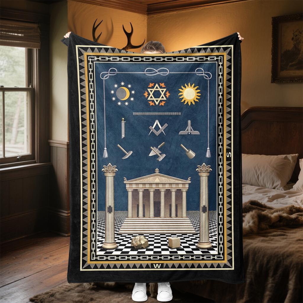 1PC Freemason Home Suitable All Seasons Soft Comfortable Blanket Sofa Office Travel Home Use Great Gift Idea