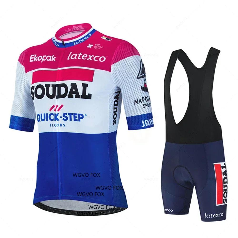 Soudal Quick Step sada cyklistického dresu léto belgické kolo prodyšné muži oblečení na horské kolo Maillot ropa ciclismo uniforma