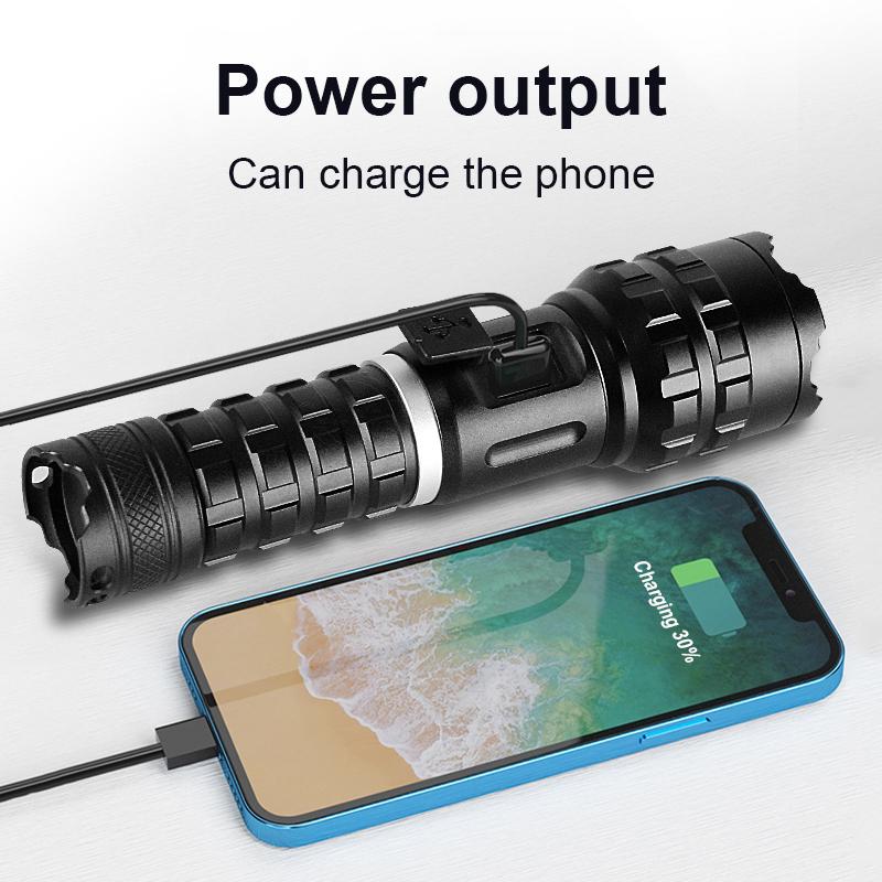 Powerful Flashlight 230000LM Torch Light XHP100 LED Wick High Energy Brightness Lamp Camping Lantern Hiking Light