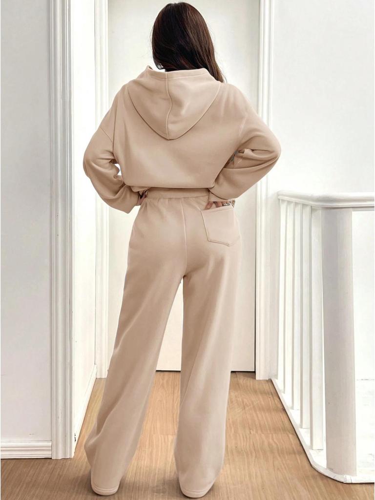 2-Piece Women's Casual Warm Lined Hoodie & Pants Set - Autumn/Winter Sportswear