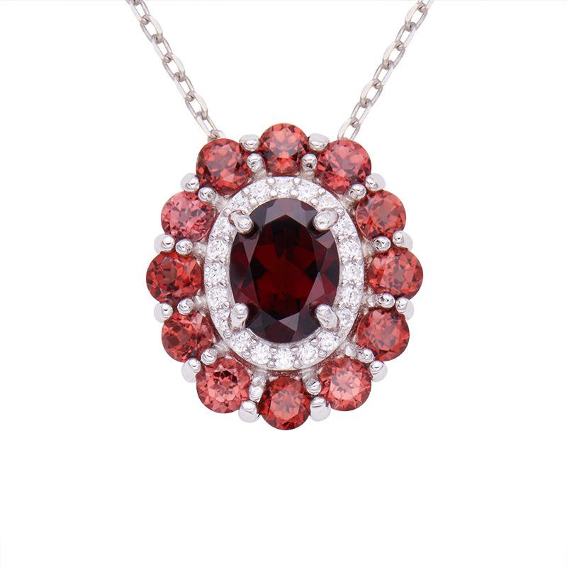 Collana Tesoro Gioielli Colorati Naturali Acquamarina Topazio Ametista Citrino Donna Argento Sterling S925 Lusso Leggero Alto Senso