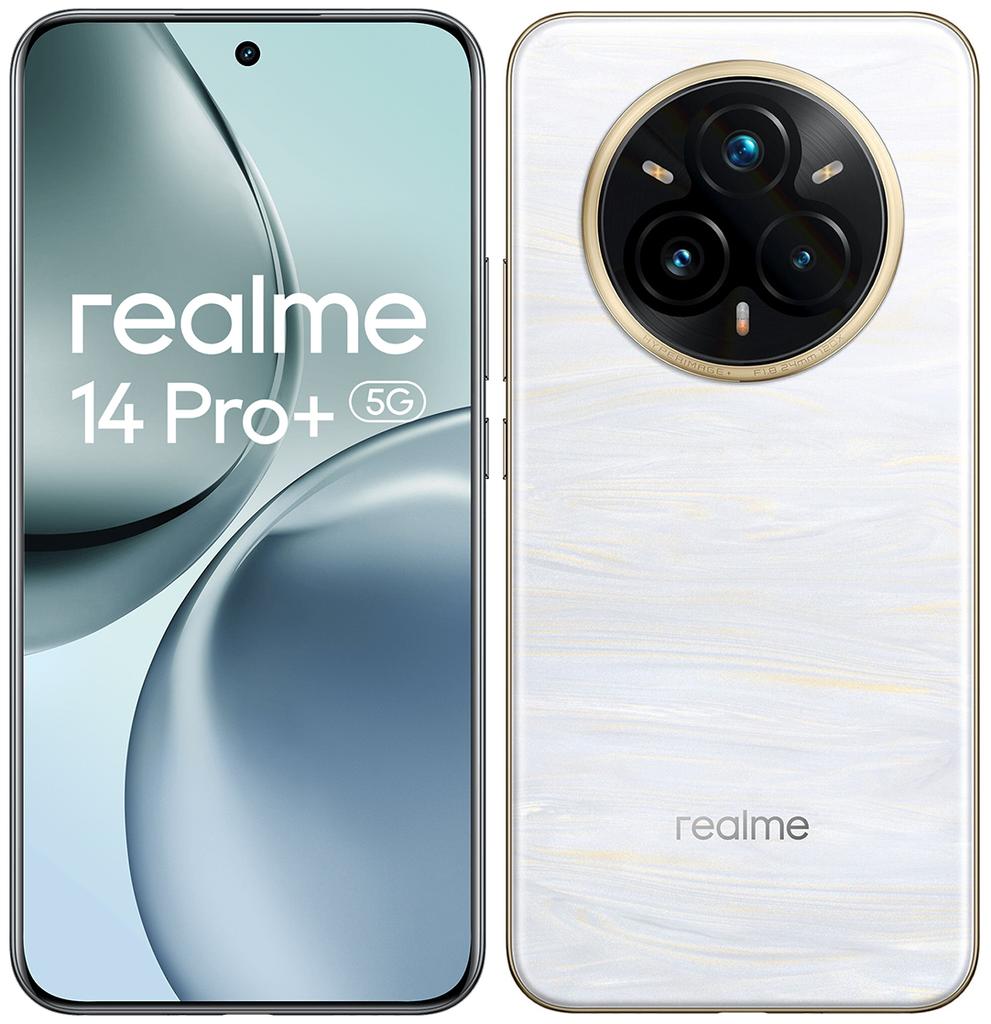Etui Typu Portfel Do Realme 14 Pro+ 5G / 14 Pro Plus 5G - Niebieski Pokrowiec Canvas + Szkło