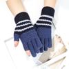 Writing Women's Knitted Gloves Ladies Winter Accessories Show Two Fingers Korean Style Mittens