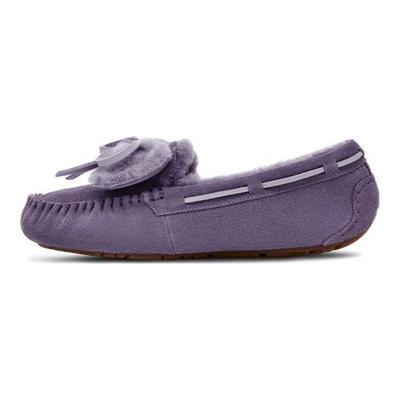 Leather Round Toe Slip-On Casual Shoes Women Shoes Purple 1118913-LMV